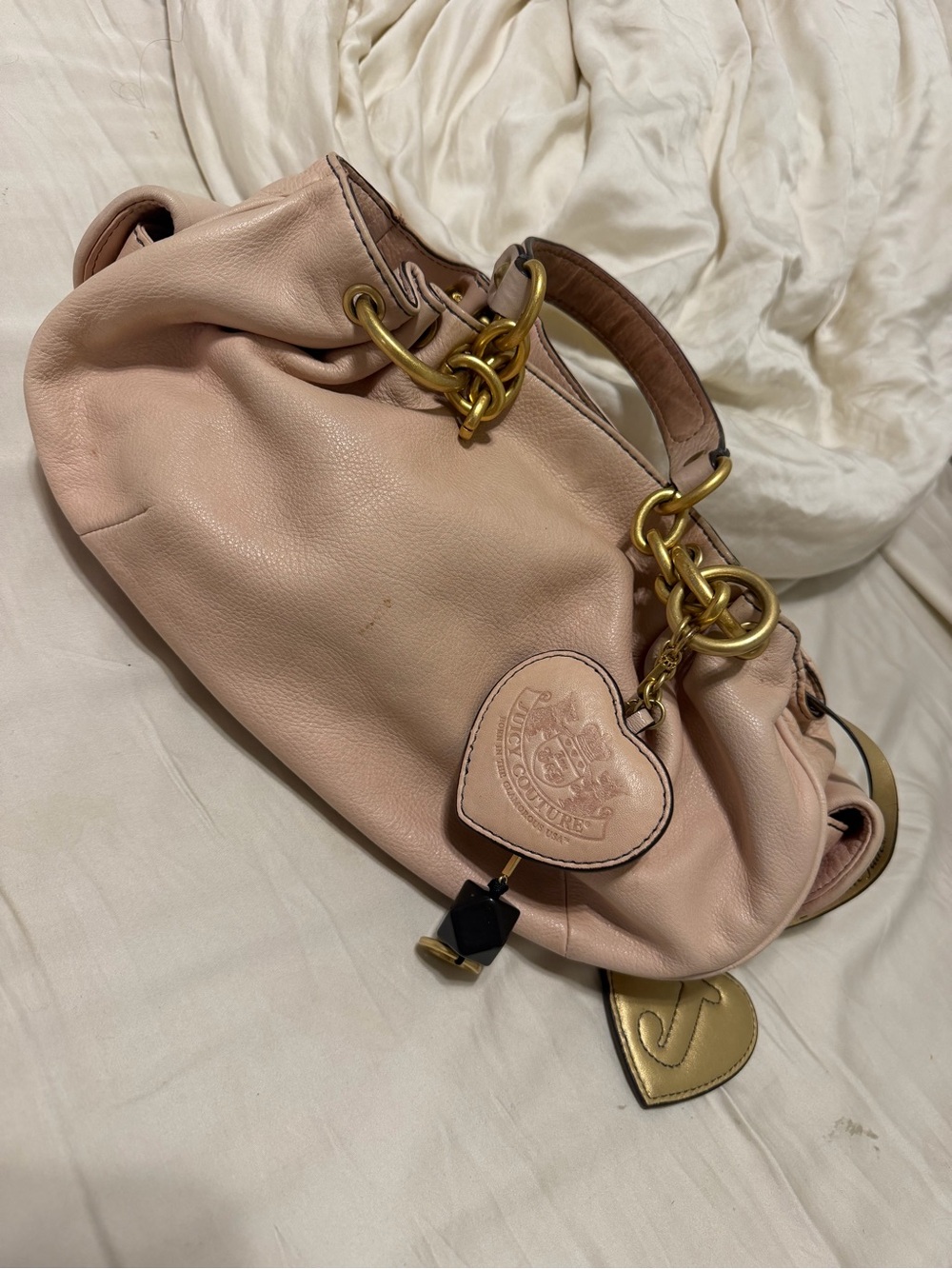 Juicy Couture Day Dreamer Soft Pink Leather Purse with Gold Chain Handles - Picture 9 of 11